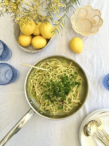 Pea, Lemon and Pepper Linguine