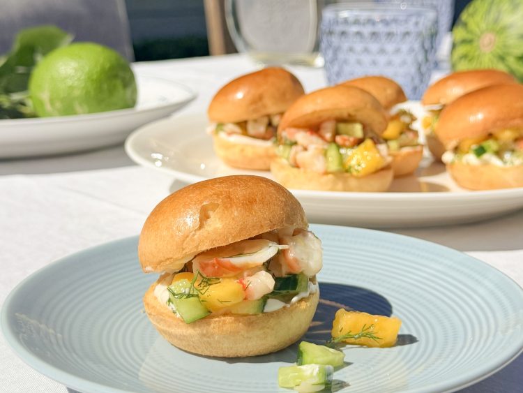 Prawn & Mango Brioche Sliders with Lime & Dill