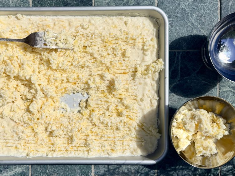 3-Ingredient Pineapple, Yoghurt & White Chocolate Granita